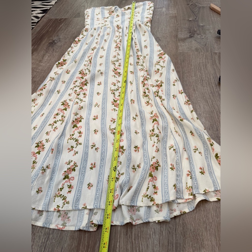 Reformation White and Blue Strapless Sundress - Picture 10 of 11